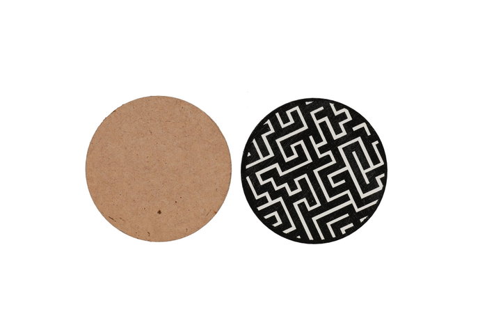 Hermia PLT0232 Salvamanteles de Madera (6 Piezas) 9 cm de Diámetro, Elegantes y Naturales para tu Mesa